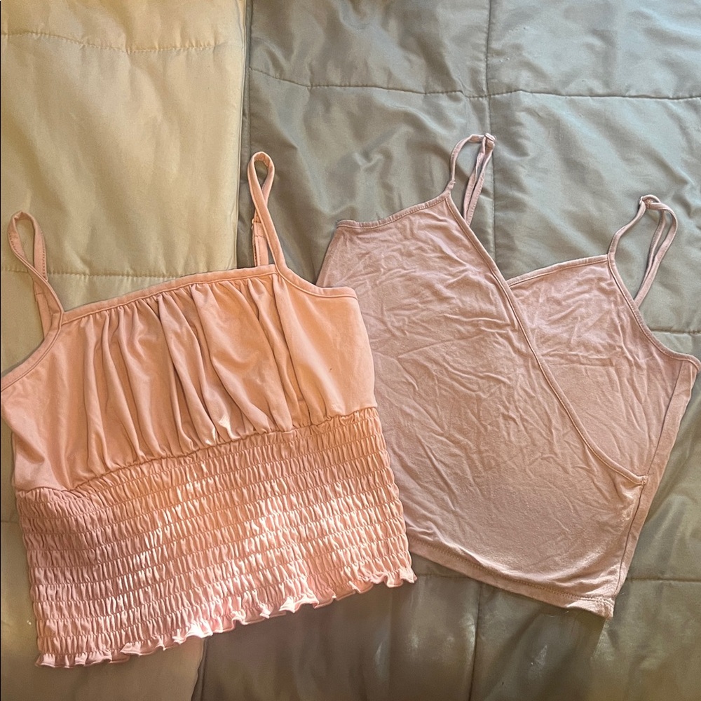 Women's Pink Smocked Cami Top 2